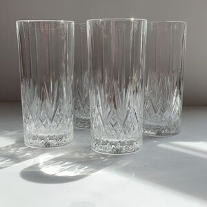 Elegant Clear Crystal Highball Glasses Set of 4